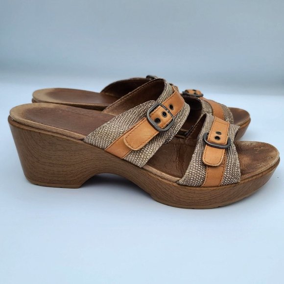 Dansko Jessie Womens Sand Lizard Double Strap Wedge Sandals US 8.5-9 EU 39 - Picture 10 of 15